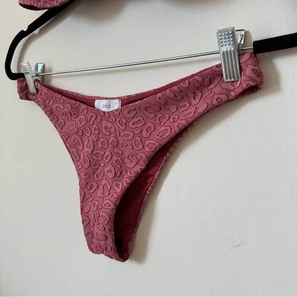 Onia Dalia Textured Leopard Bikini Top & Lily Leopard Bikini Bottom Size S - Picture 7 of 12